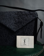 "Yves Saint Laurent" 80’s-90’s Astrakhan-flap envelope shoulder bag