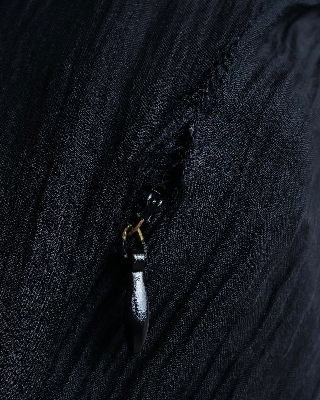 "PRADA" Gathered ribbon design puff sleeve dress