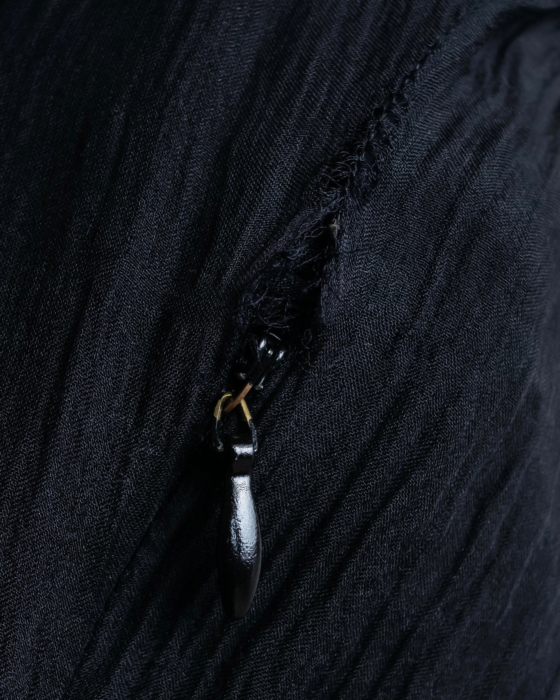 "PRADA" Gathered ribbon design puff sleeve dress