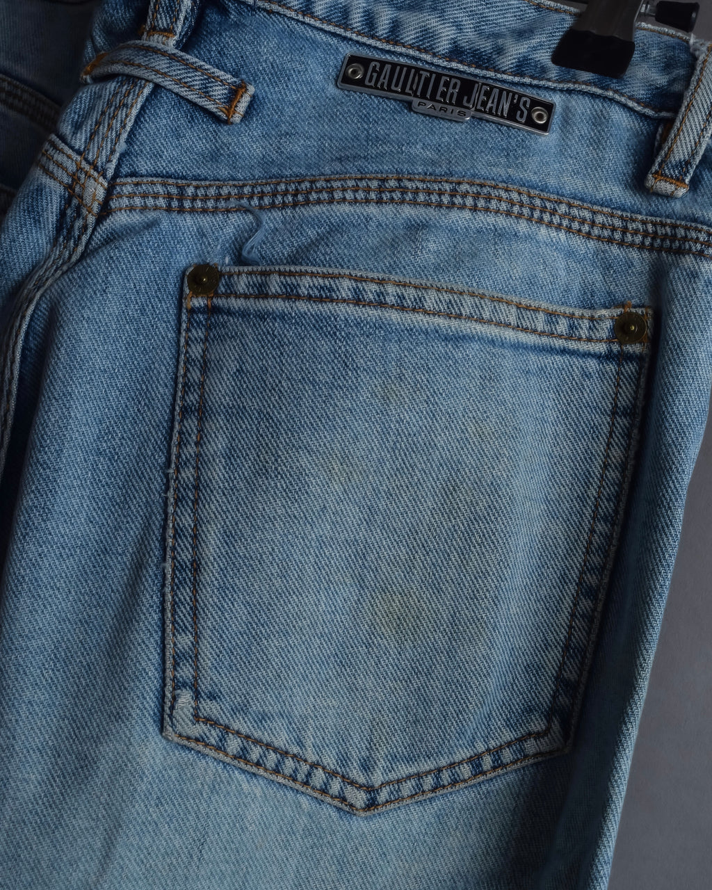 "JEAN PAUL GAULTIER JEANS" Beautiful fade button fly straight denim