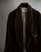 "CELINE" Piping design velour long gown coat