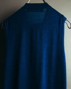 "LANVIN" 00's Elegant wool silk sleeveless knit top
