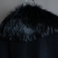 "DIANE VON FURSTENBERG" Fur docking design belted long coat