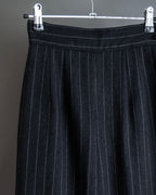 "BALENCIAGA" Side zipper design striped slacks