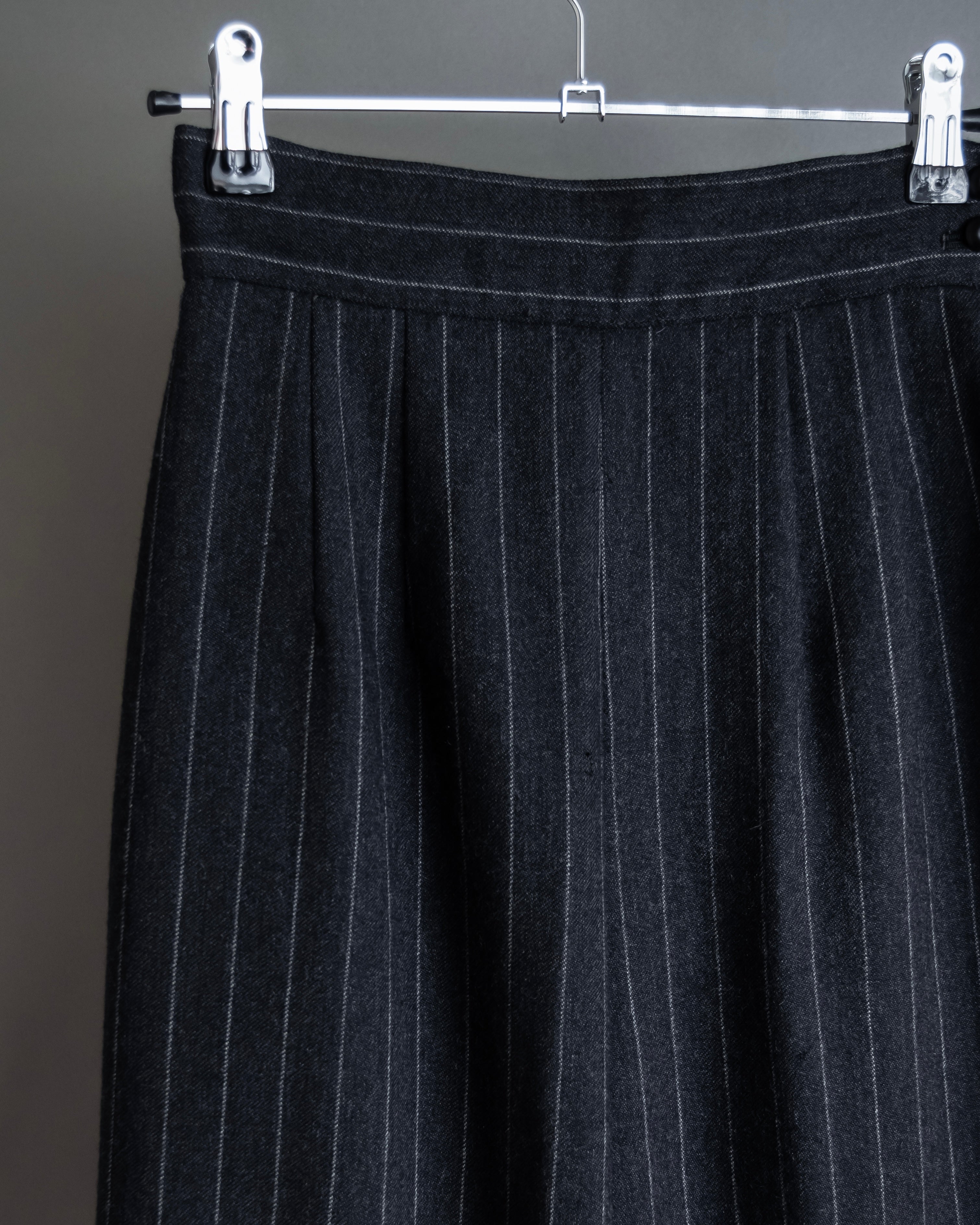 "BALENCIAGA" Side zipper design striped slacks