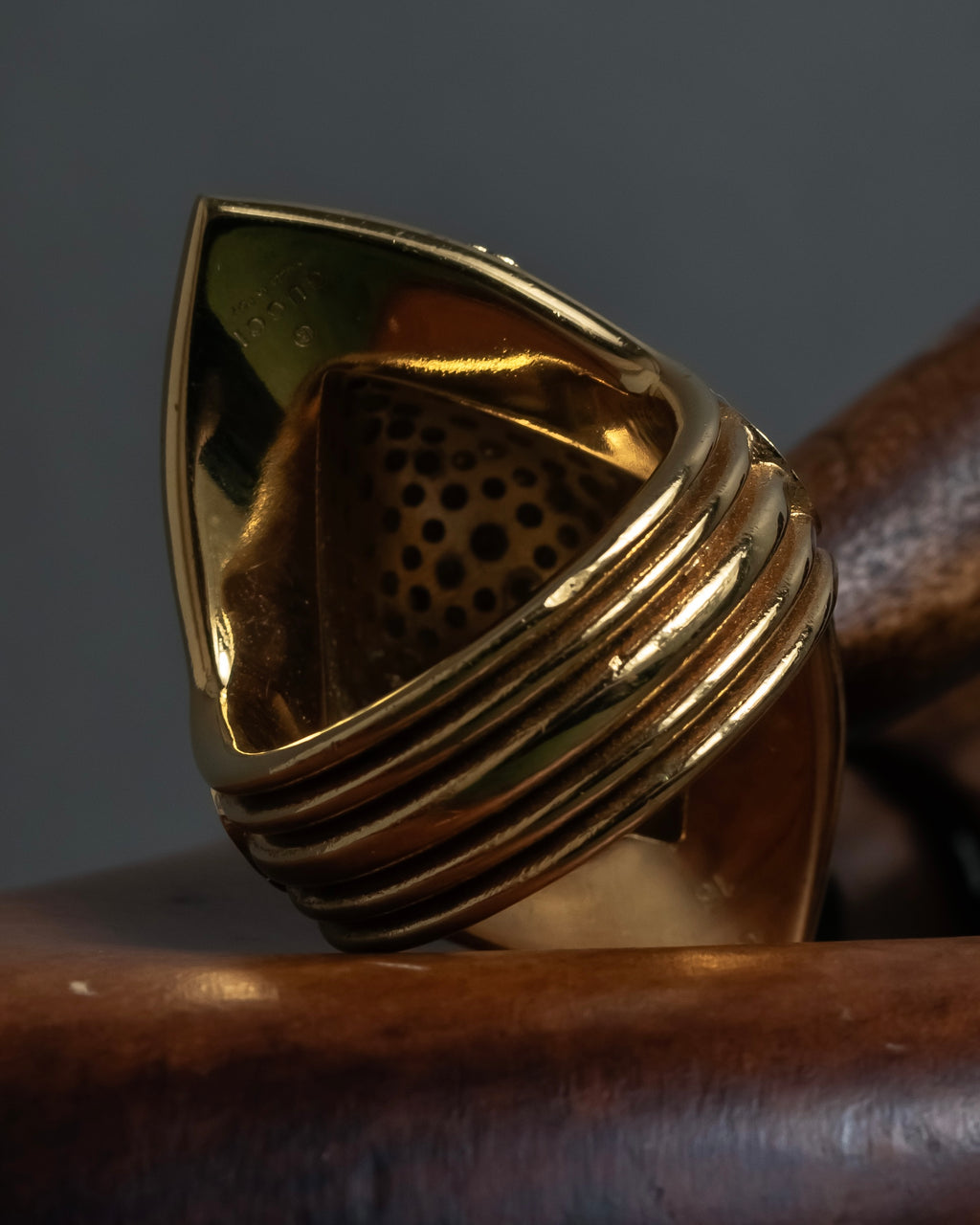 "GUCCI" Interlocking G rhinestone design dome-shaped ring