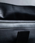 "GUCCI" Double flap design grained leather one-handle bag