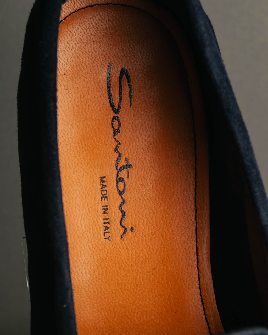 "Santoni" 2010's-2020's Elegant navy suede tassel loafers