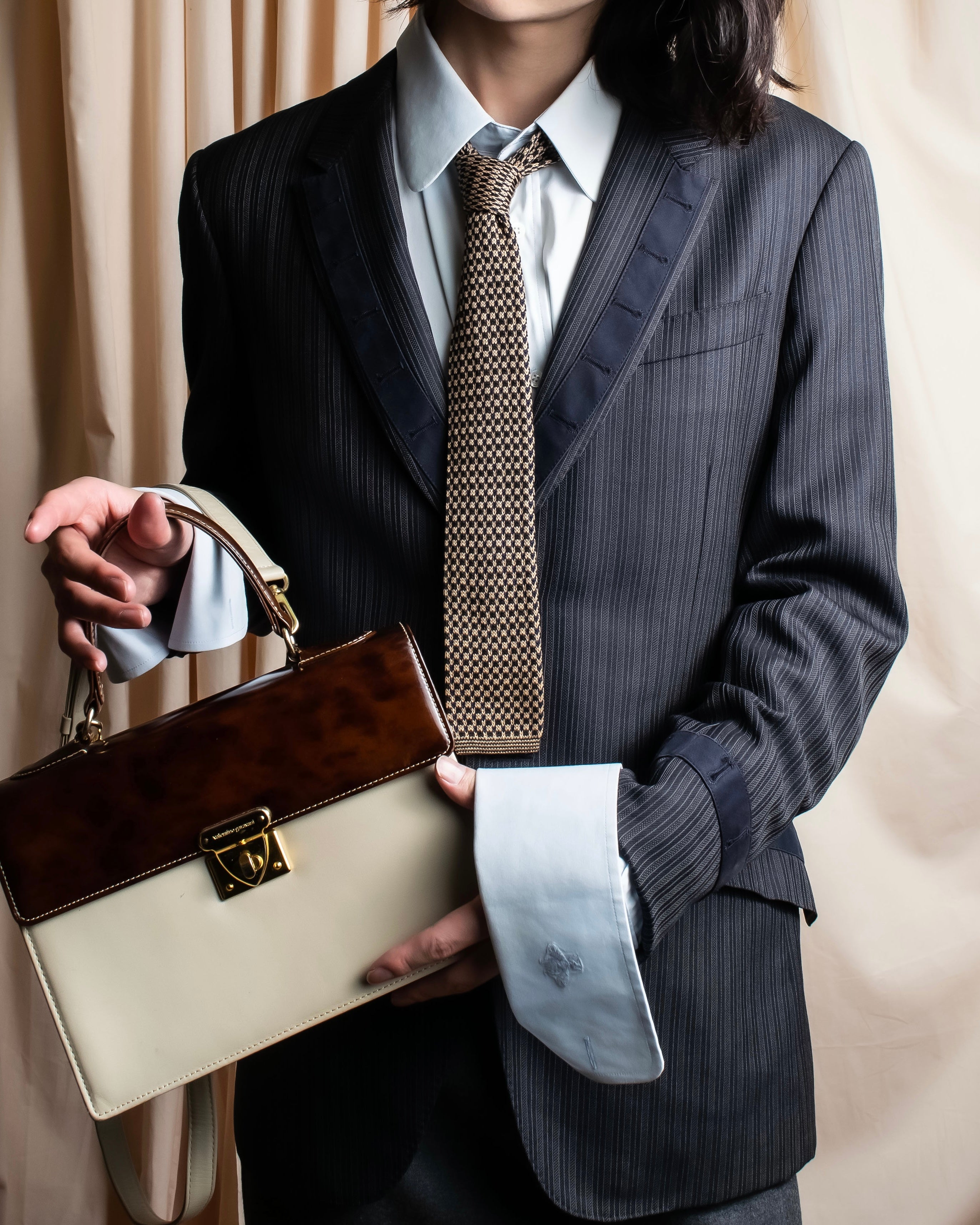 "PAUL SMITH" Satin-switched striped tailored jacket