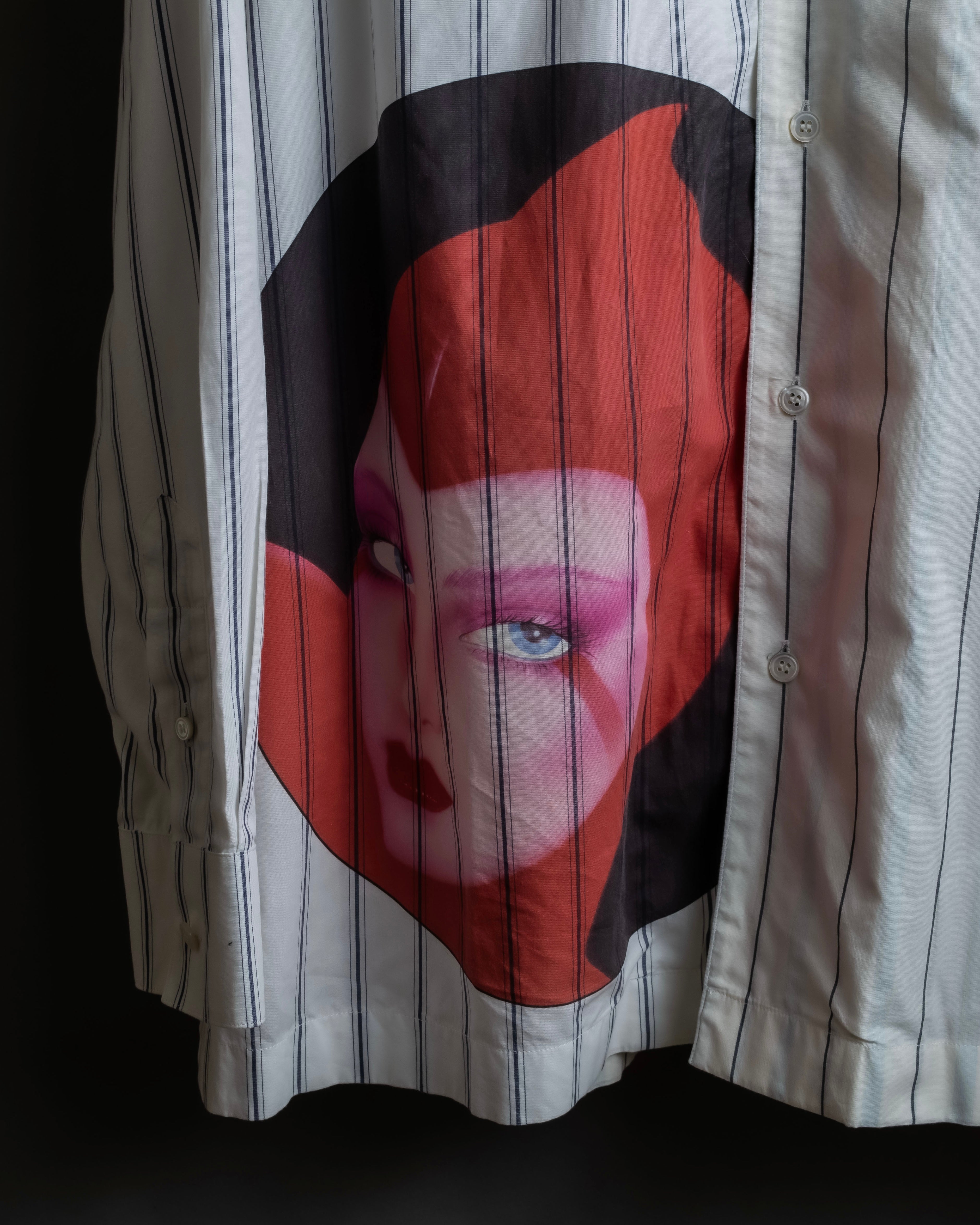 "STELLA McCARTNEY" 18SS Drag queen graphic design stripe shirt