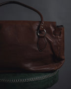 "JIL SANDER" 90’s-00’s Functional pocket leather satchel bag