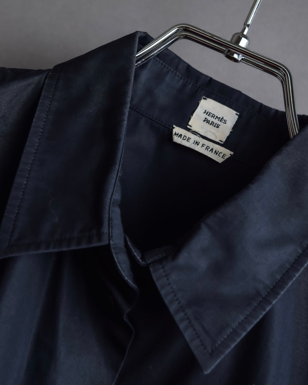 "HERMES" Gaultier period twisted sleeve cotton shirt