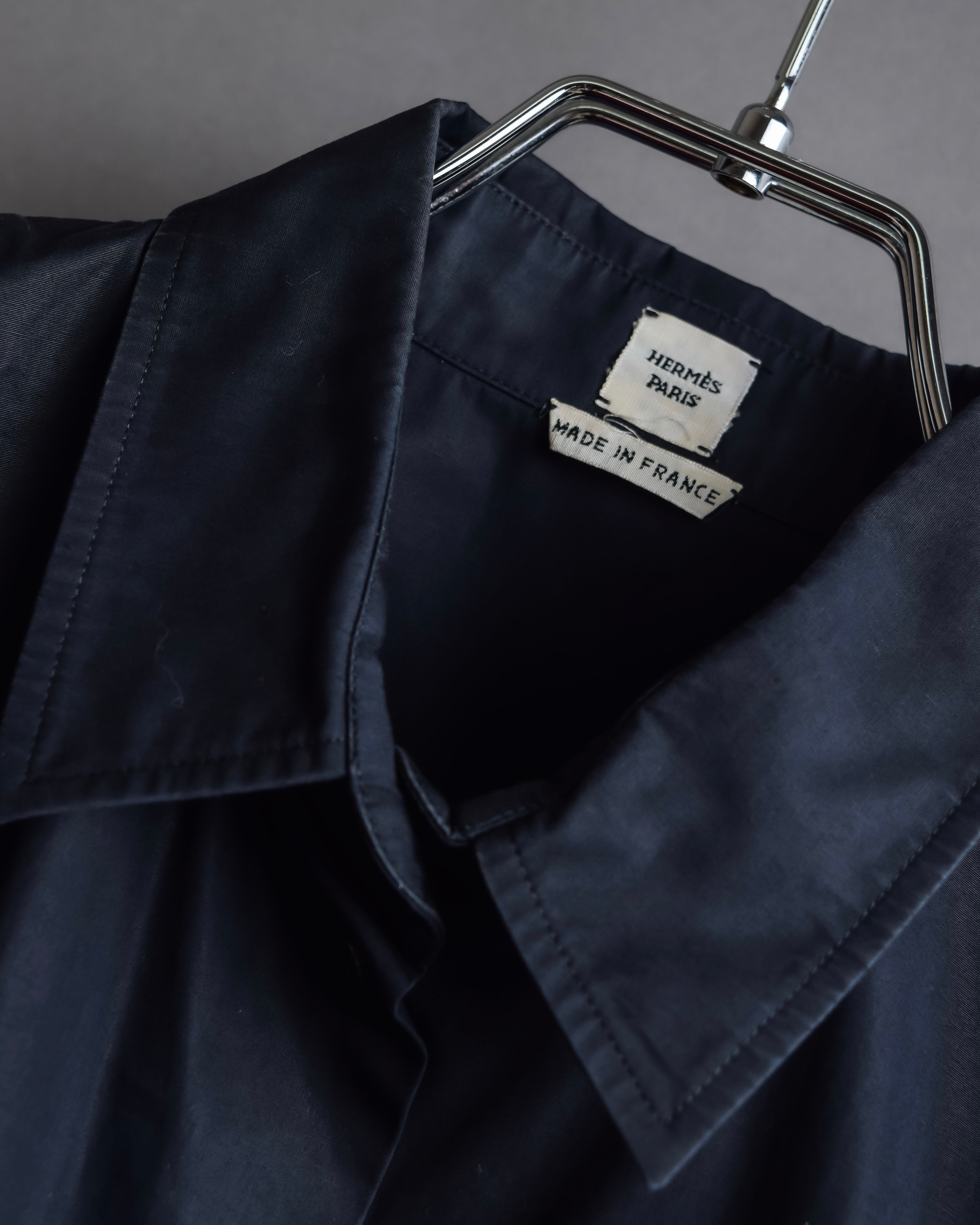 "HERMES" Gaultier period twisted sleeve cotton shirt