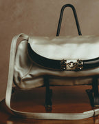 -SPECIAL- “Yves Saint Laurent rive gauche” 00’s Satin double horn shoulder bag
