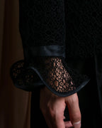 "JEAN-LOUIS SCHERRER" Lace frill design ribbon attached jacket