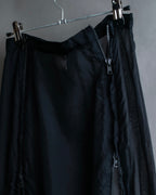 "YOHJI YAMAMOTO" 1996SS Double zipper design sheer rayon flare skirt