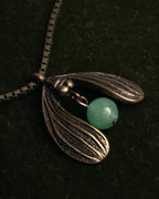 “Christian Dior” 90’s-00’s Antique gold botanical pendant necklace
