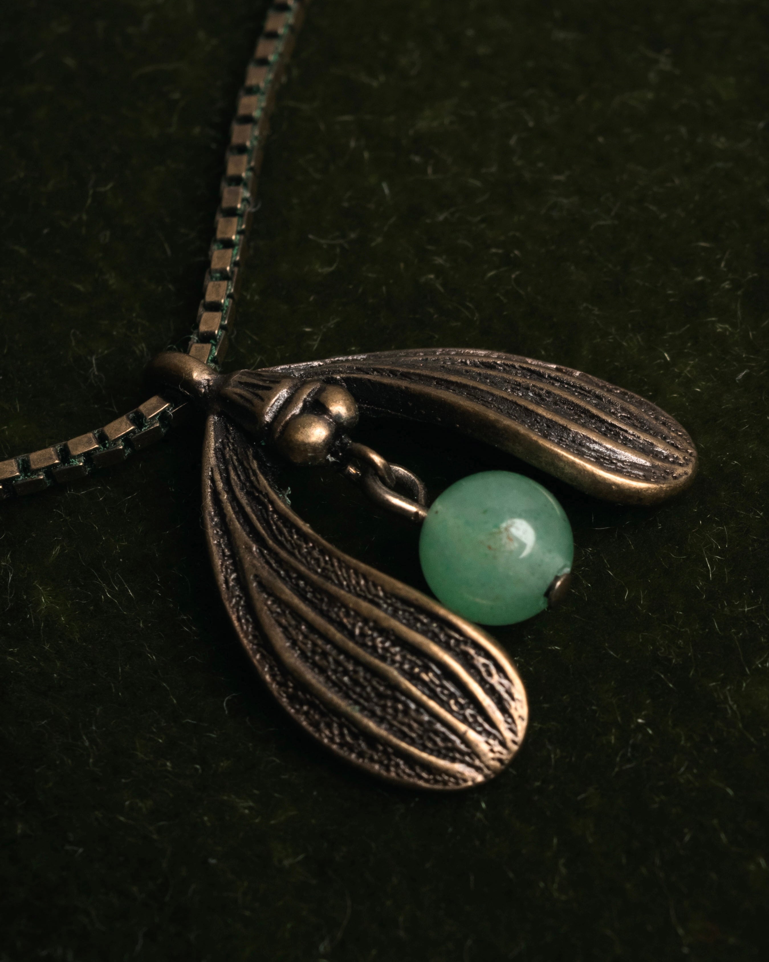 “Christian Dior” 90’s-00’s Antique gold botanical pendant necklace