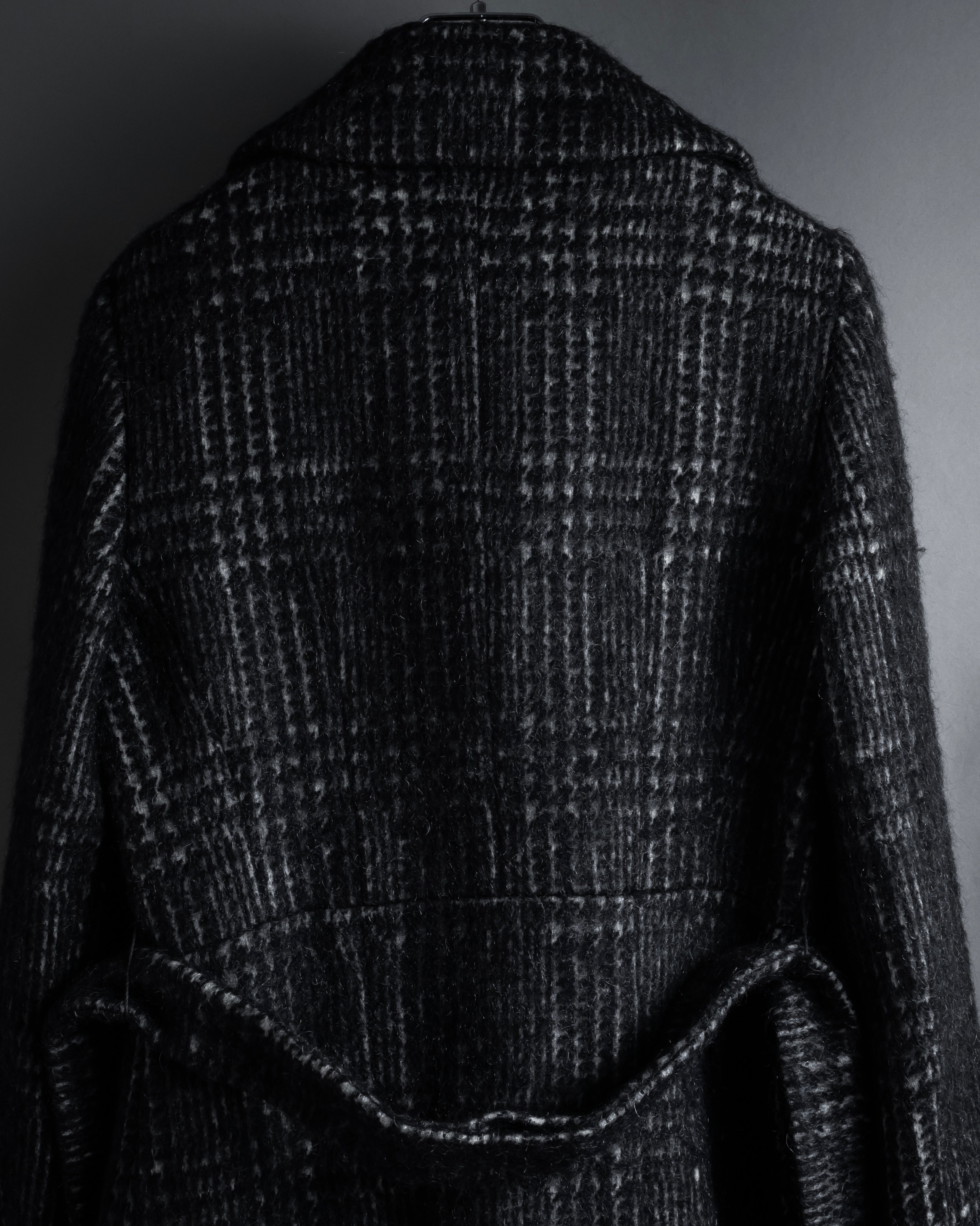 “MAX&Co.” Double-breasted houndstooth tweed coat