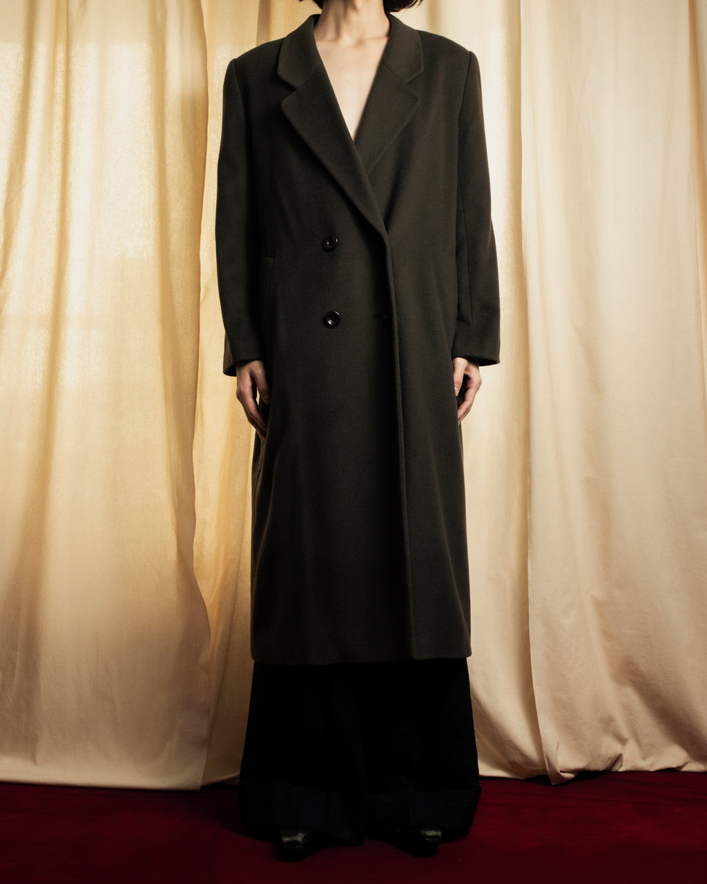 "Vintage 100% pure cashmere long chester coat"