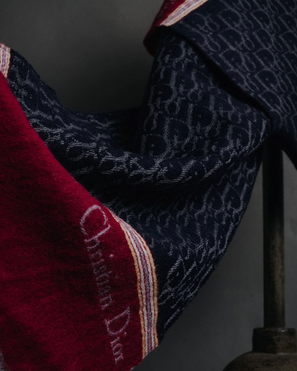 "Christian Dior" 70’s-80’s oblique jacquard merino wool stole