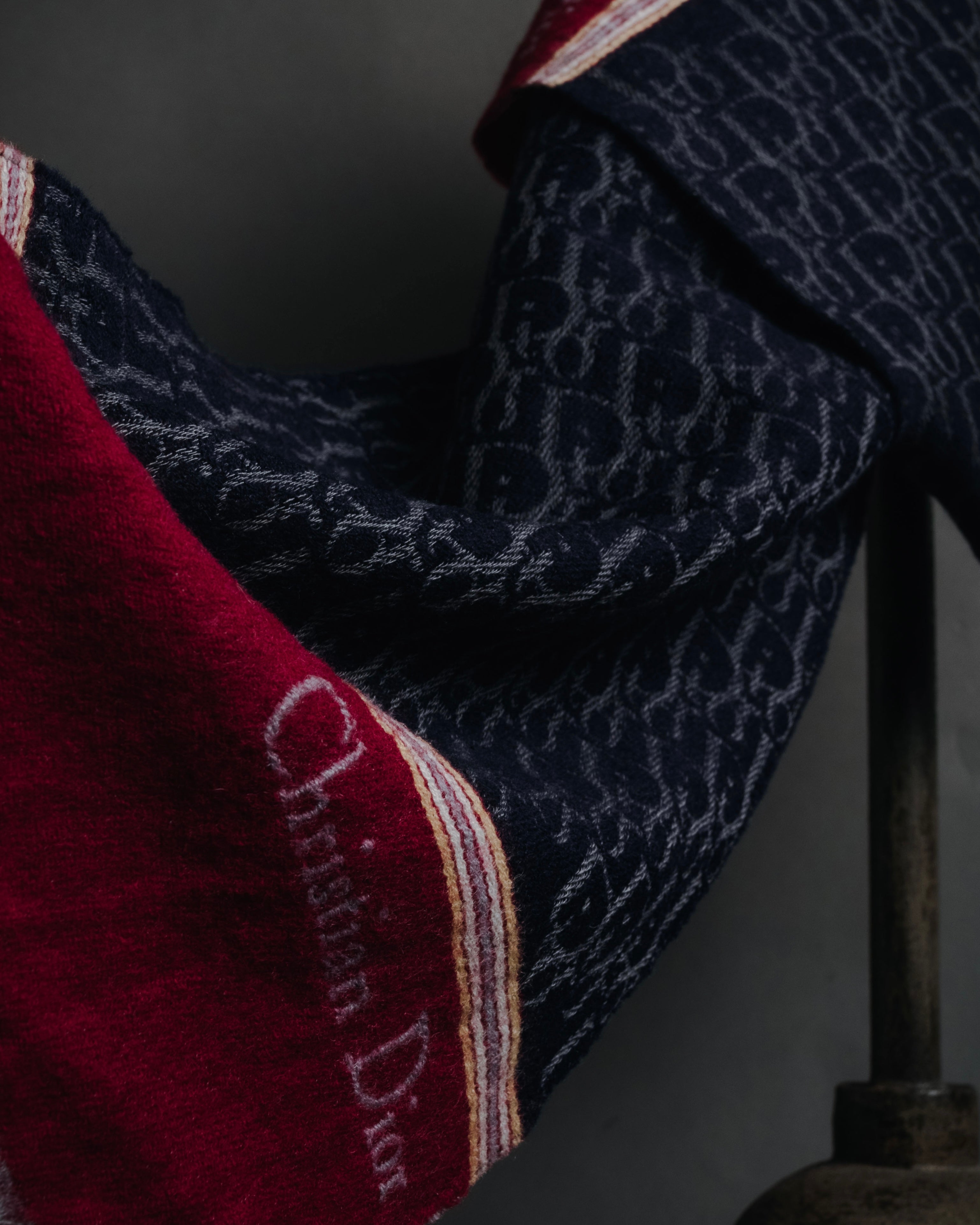 "Christian Dior" 70’s-80’s oblique jacquard merino wool stole