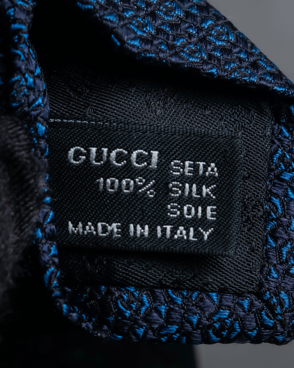"GUCCI" Navy micro pattern silk necktie
