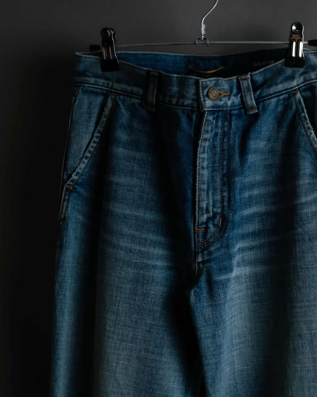"Saint Laurent" Faded straight line denim pants