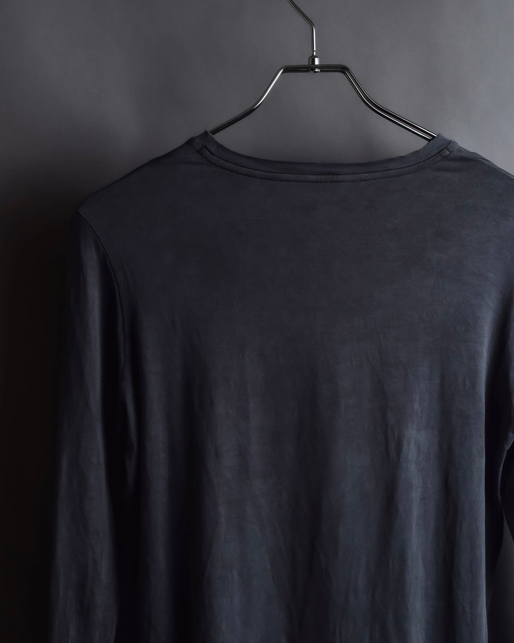 "HERMES" Margiela period Blue-grayish tone draped silk pullover