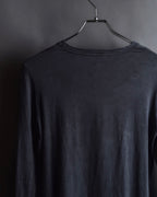 "HERMES" Margiela period Blue-grayish tone draped silk pullover