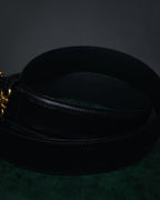 "Salvatore Ferragamo" 90-05’s double gancini keeper leather belt