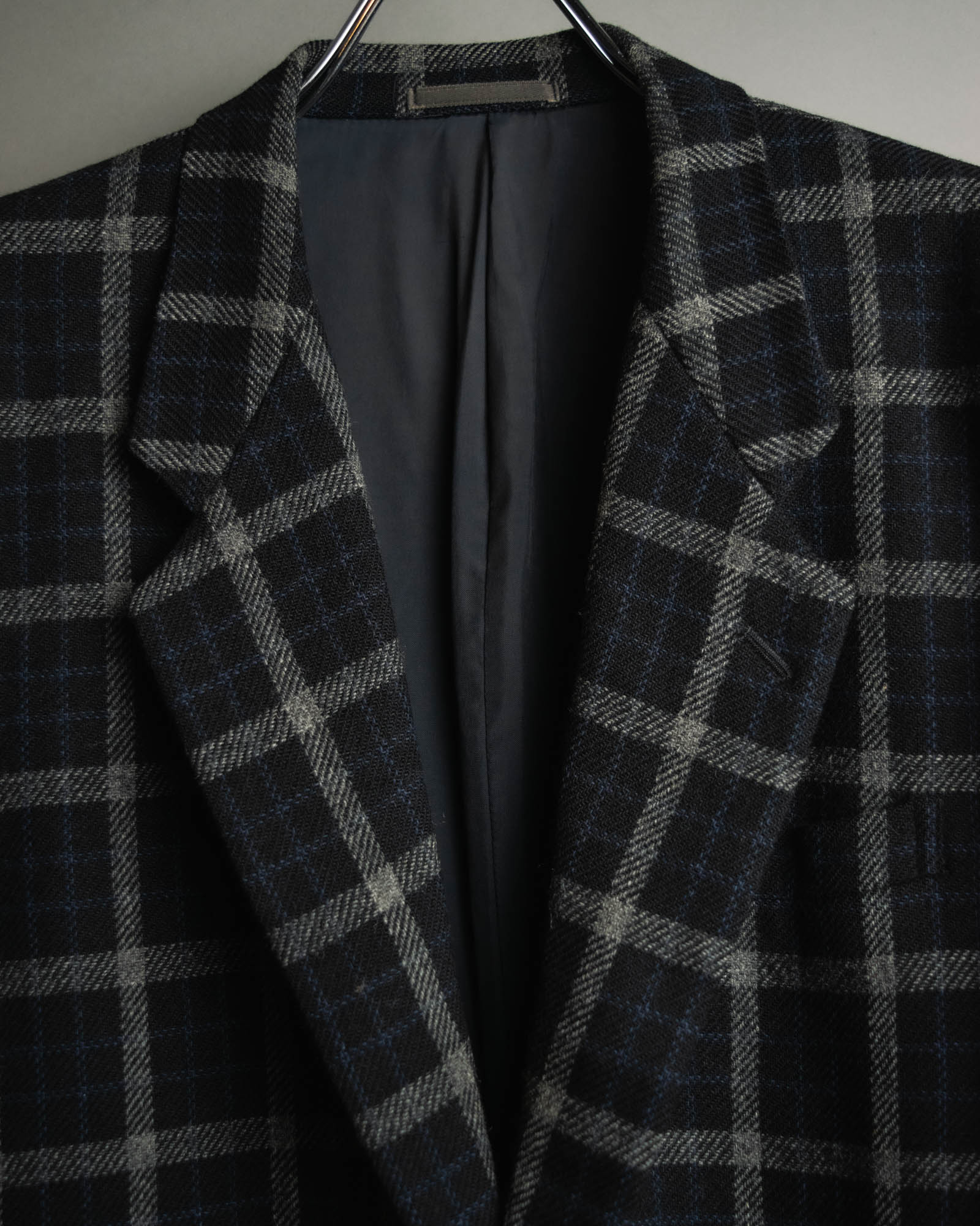 "COMME des GARÇONS HOMME"
90's Oversized wool checked tailored jacke