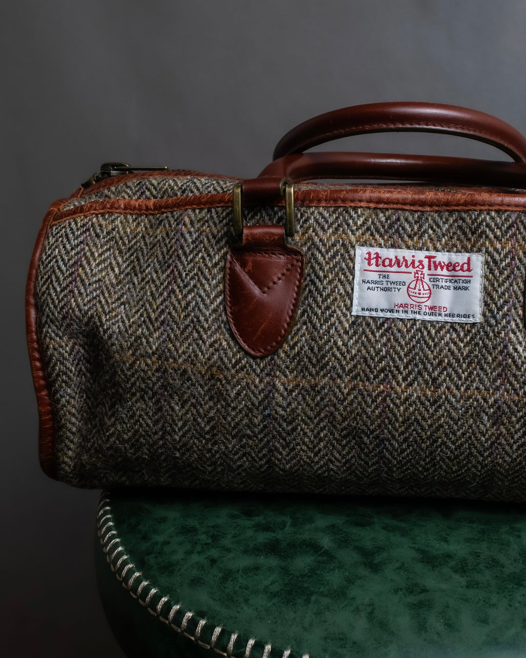 "Harris Tweed" Herringbone wave boston bag