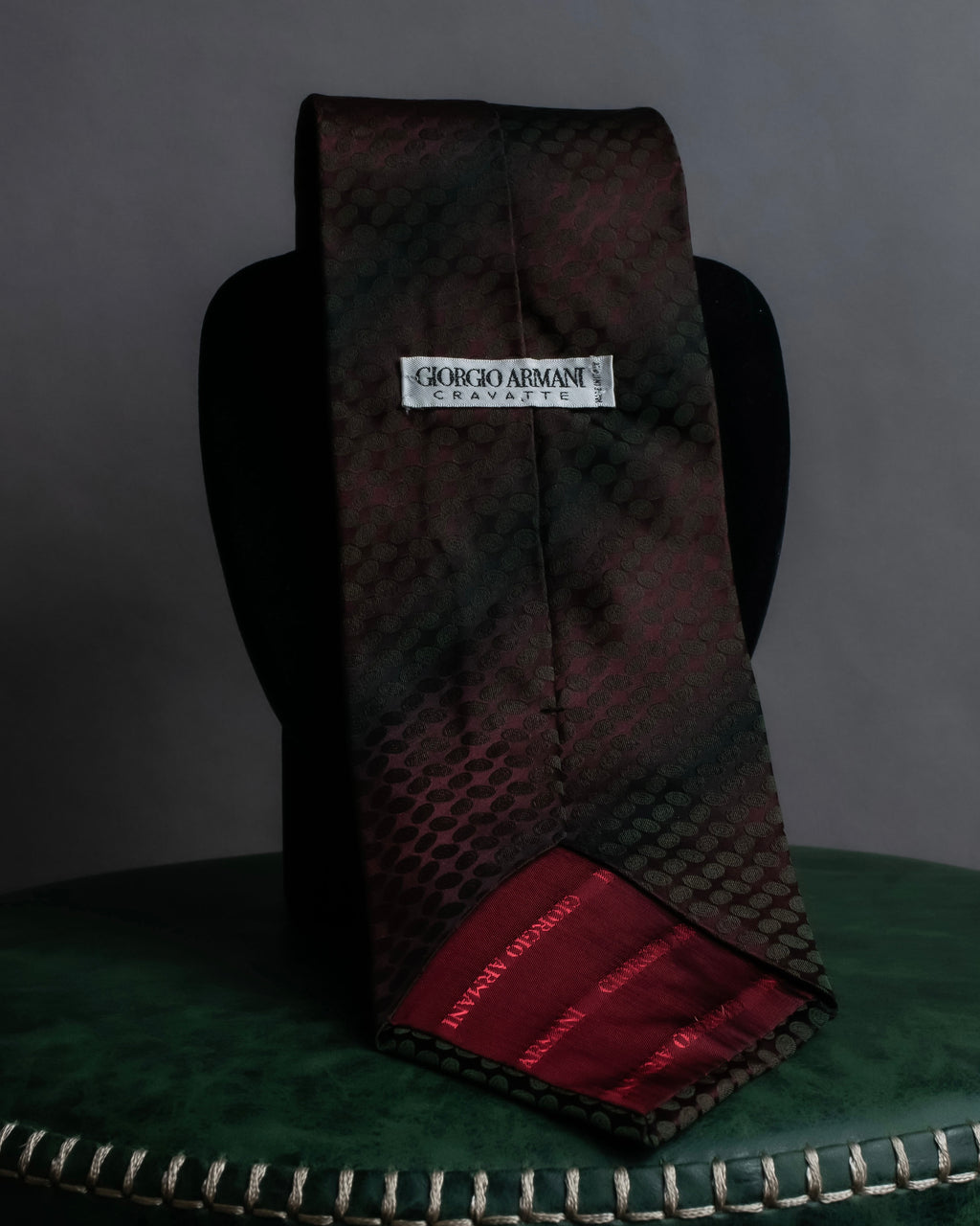 "GIORGIO ARMANI" Oval dot pattern silk twill necktie