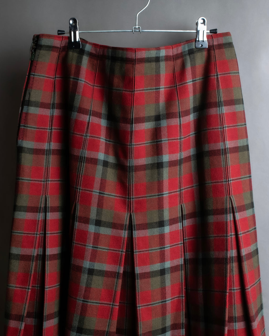Vintage tartan check pleated skirt