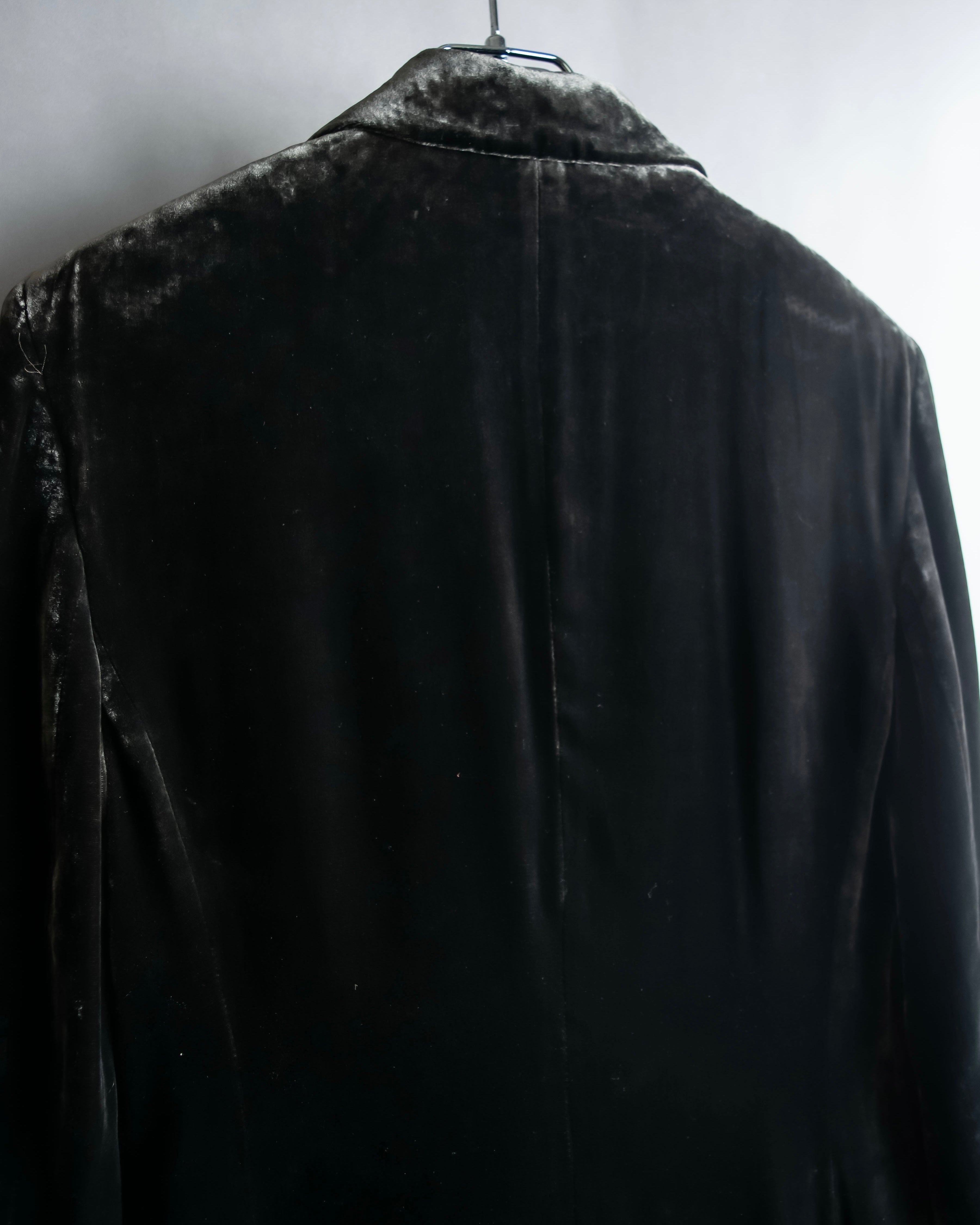 "FERAUD" Vintage velour glossy black tailored jacket