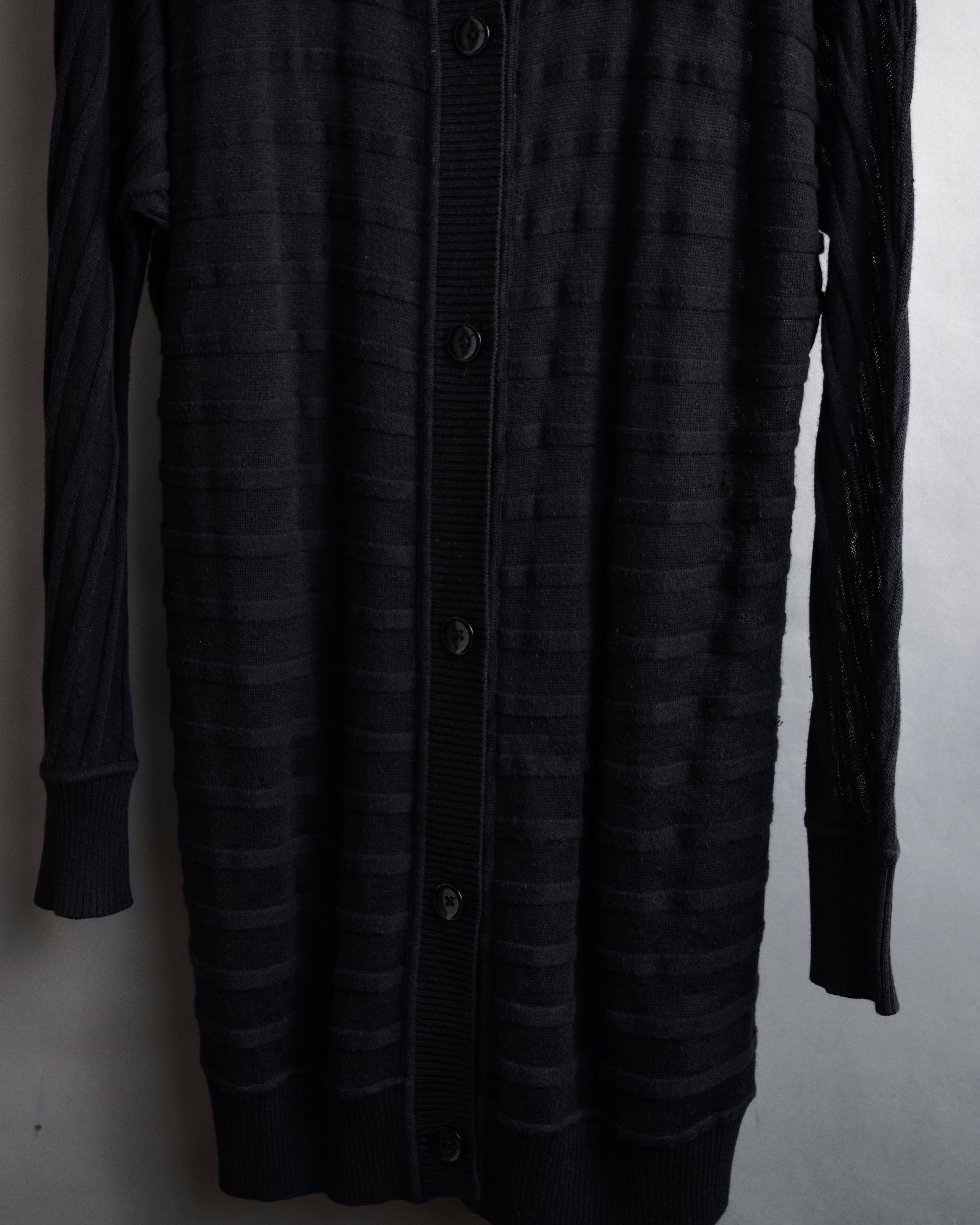 “Maison Martin Margiela” 2000’s Sheer shadow stripe long cardigan