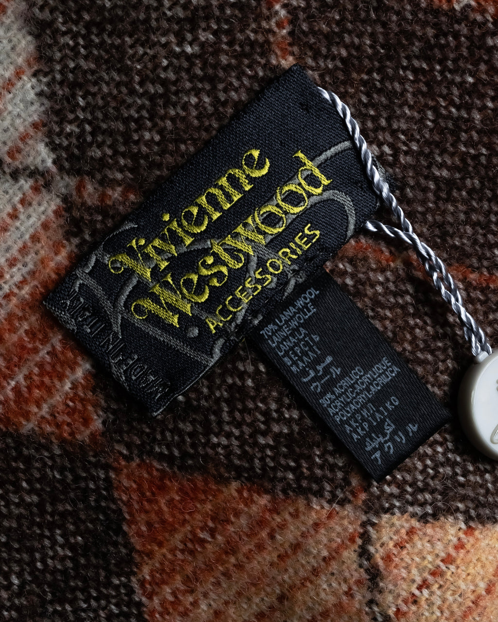 "Vivienne Westwood" Orb & argyle pattern long muffler
