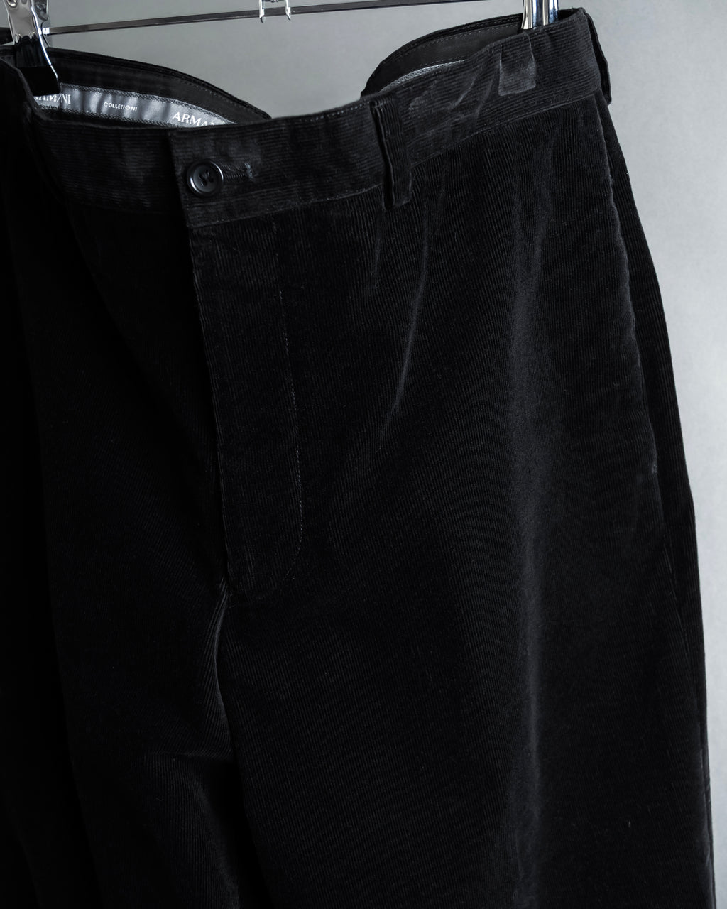 "ARMANI COLLEZIONI" Black corduroy relaxed set up