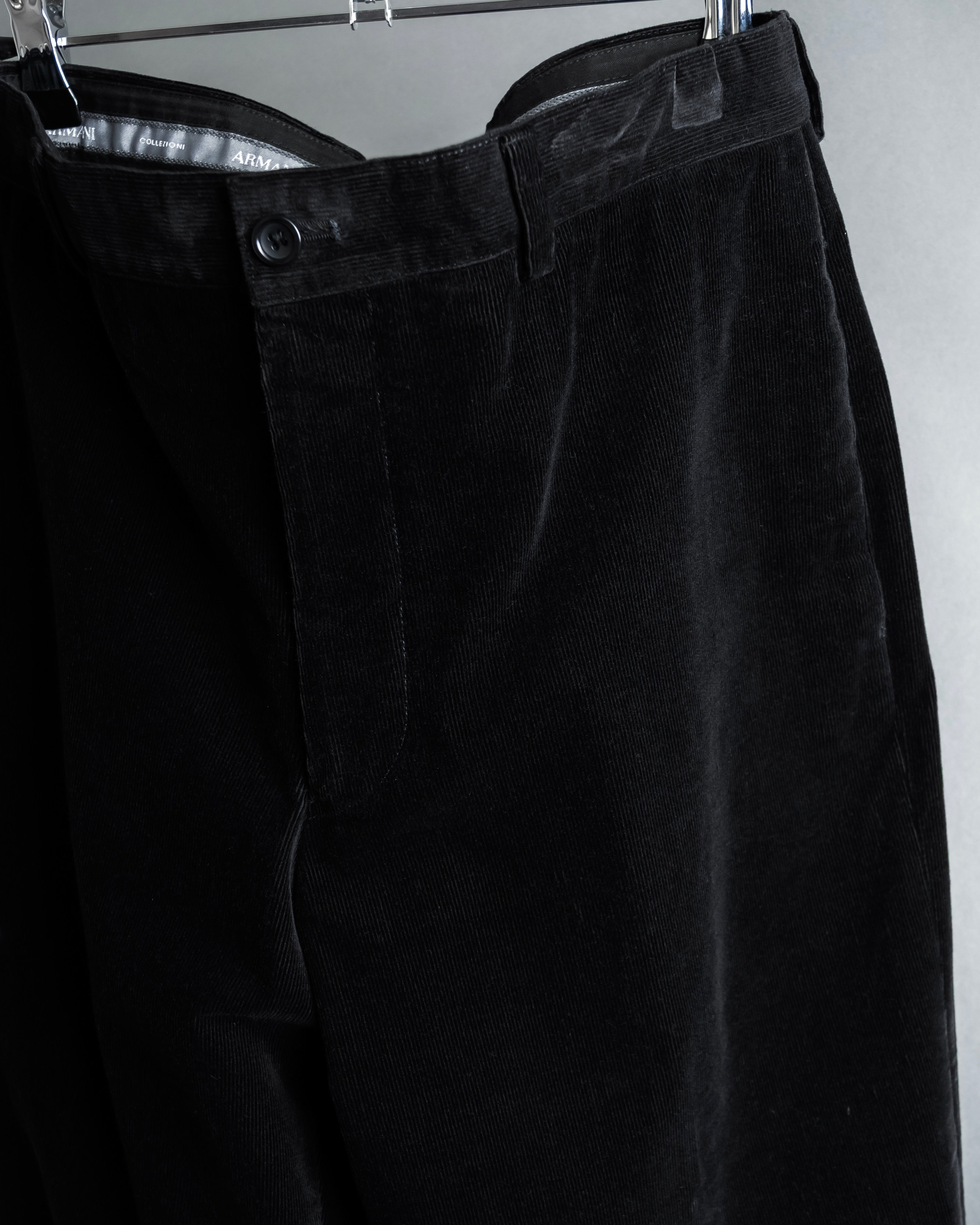 "ARMANI COLLEZIONI" Black corduroy relaxed set up