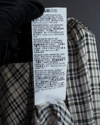 "Saint Laurent" Lame check pattern bow tie shirt