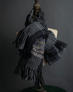 "Vivienne Westwood" Multi-layered check pattern fringe design muffler