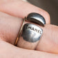 "CHANEL" Beautiful curves engraved logo silver ring