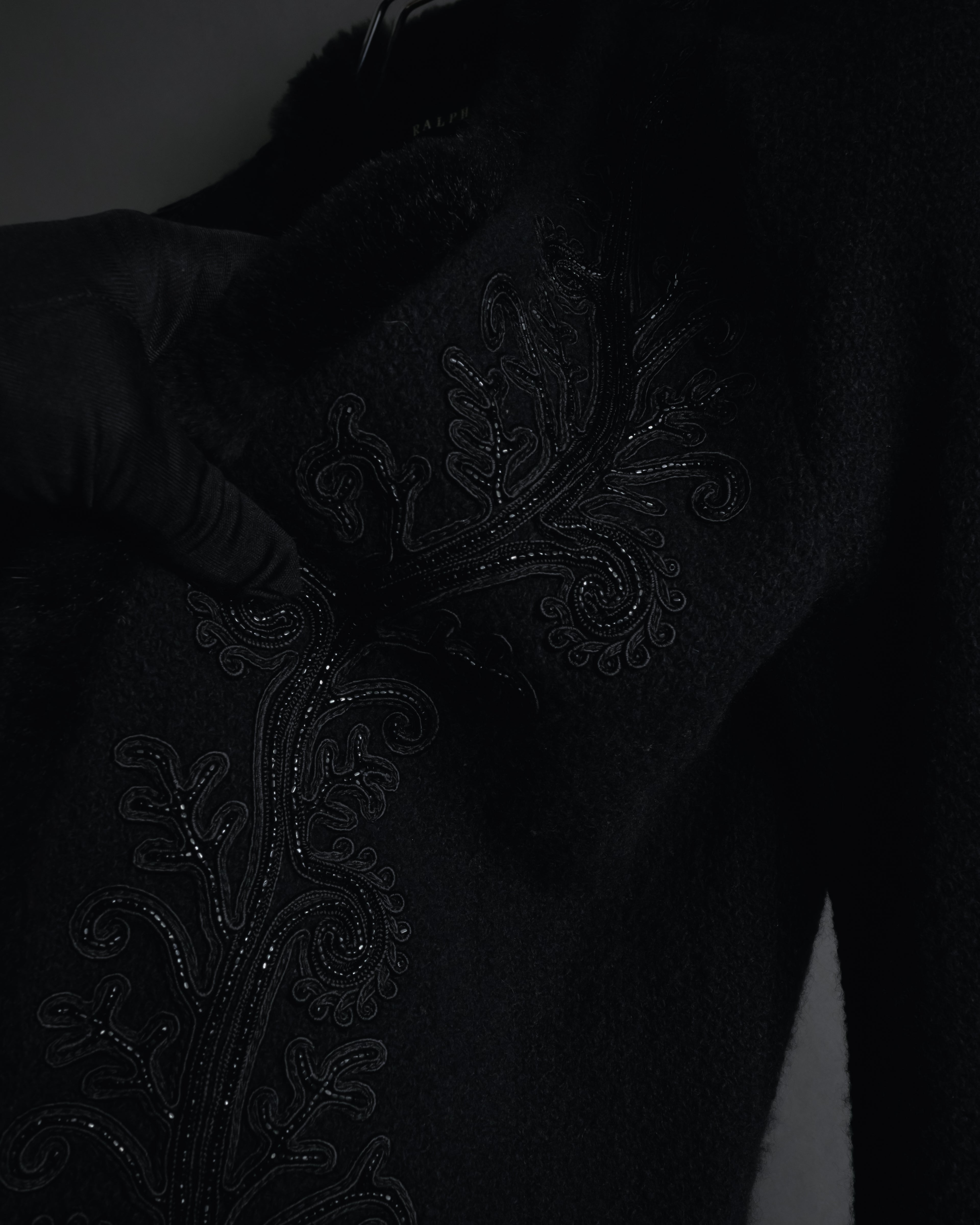 Chaqueta de piel con bordado de cuentas de los años 00 de Ralph Lauren