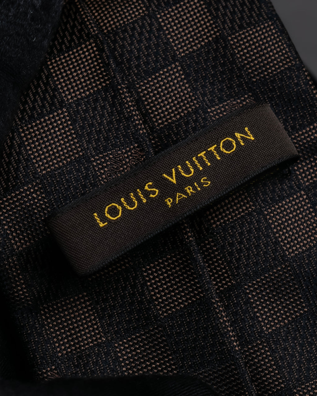 "LOUIS VUITTON" Damier check silk jacquard neck tie