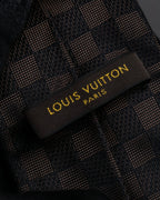 "LOUIS VUITTON" Damier check silk jacquard neck tie