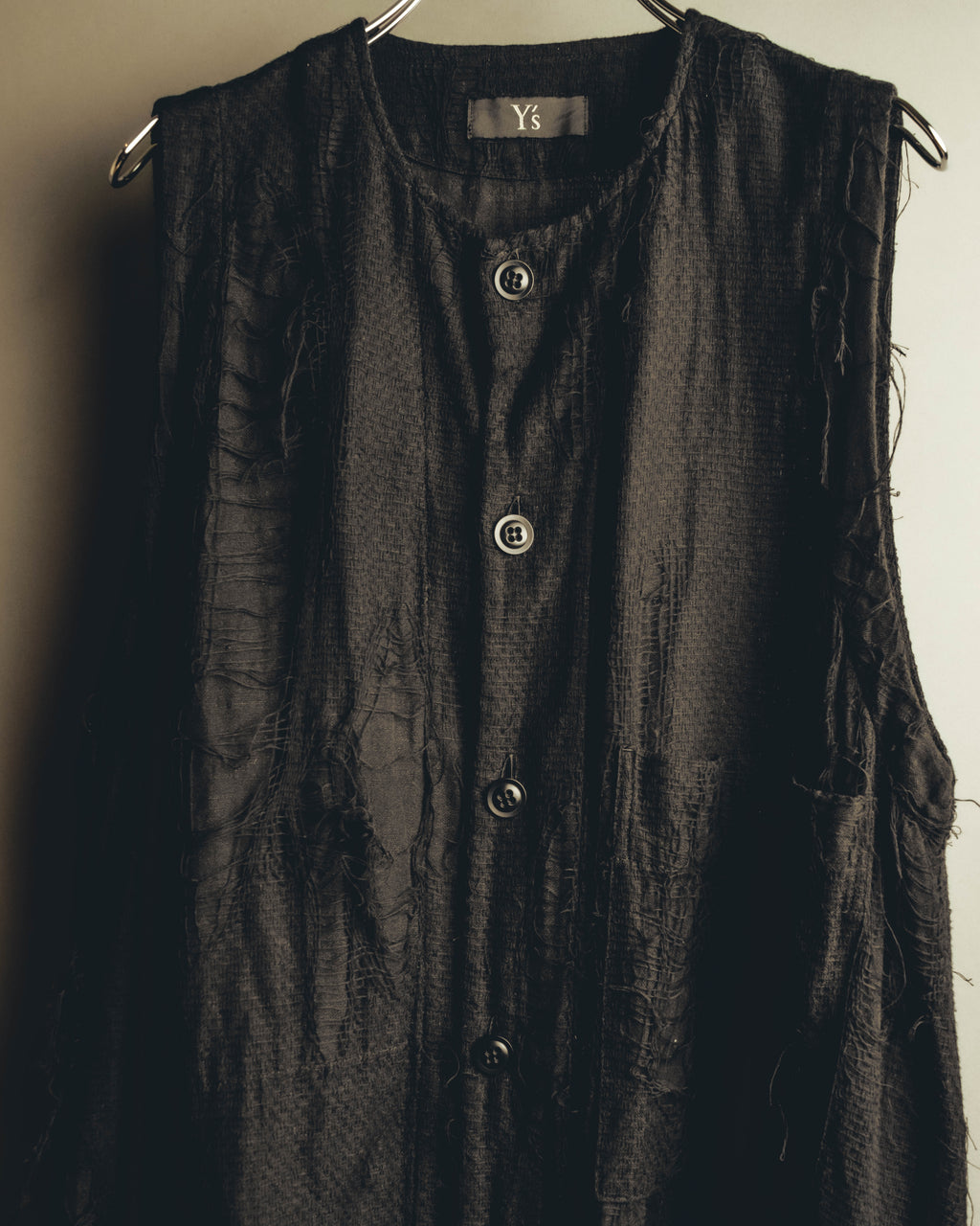 -SPECIAL- "Y's" 21SS Textured sleeveless long vest