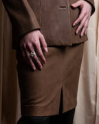 "LOEWE" Three-dimensional ribbed lamb leather set up