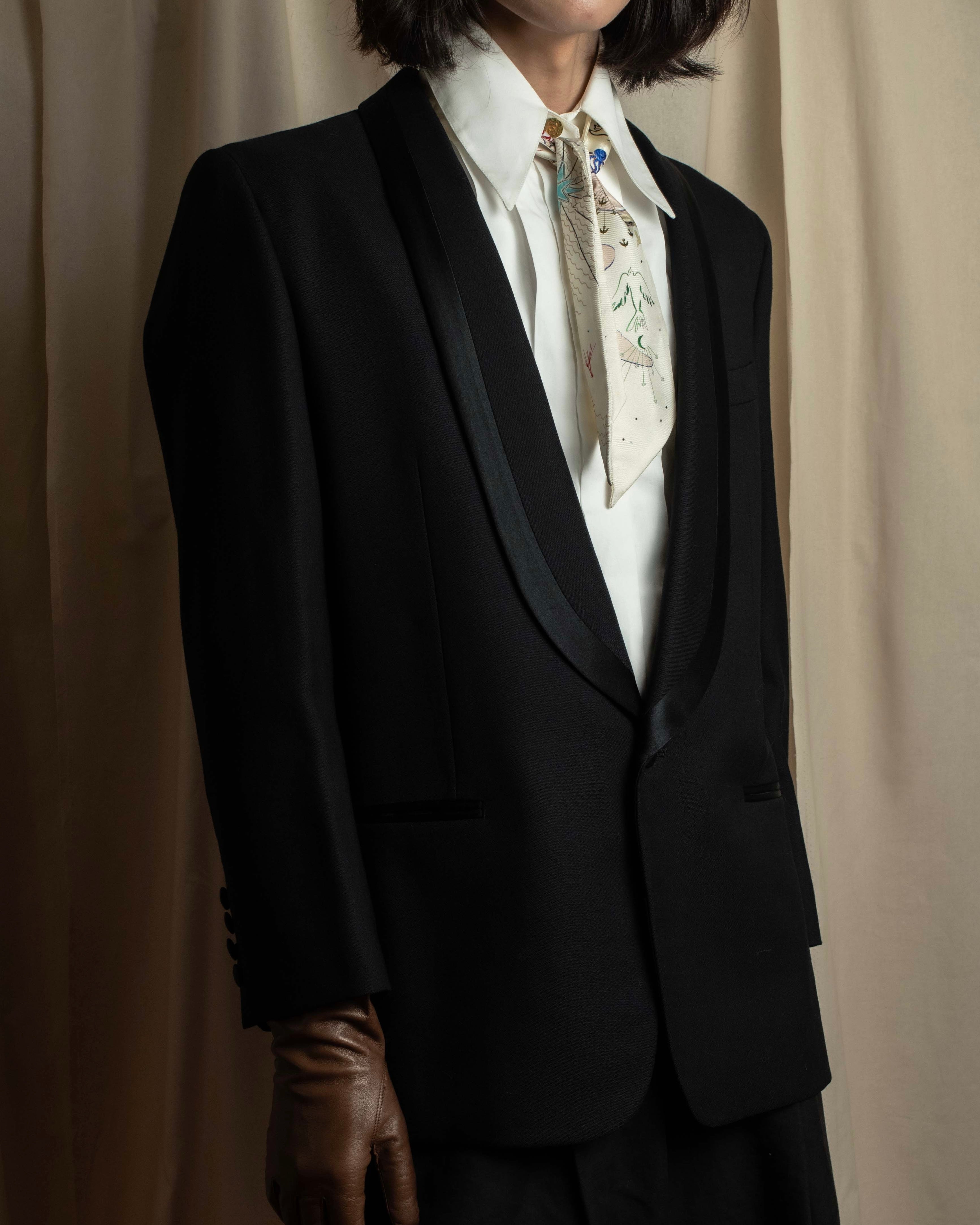 "BALENCIAGA" Structured tailored shawl collar jacket