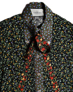 GUCCI × LIBERTY LONDON/ 2020AW Original Floral Pattern Fabric Ribbon Tie Button Down Shirt